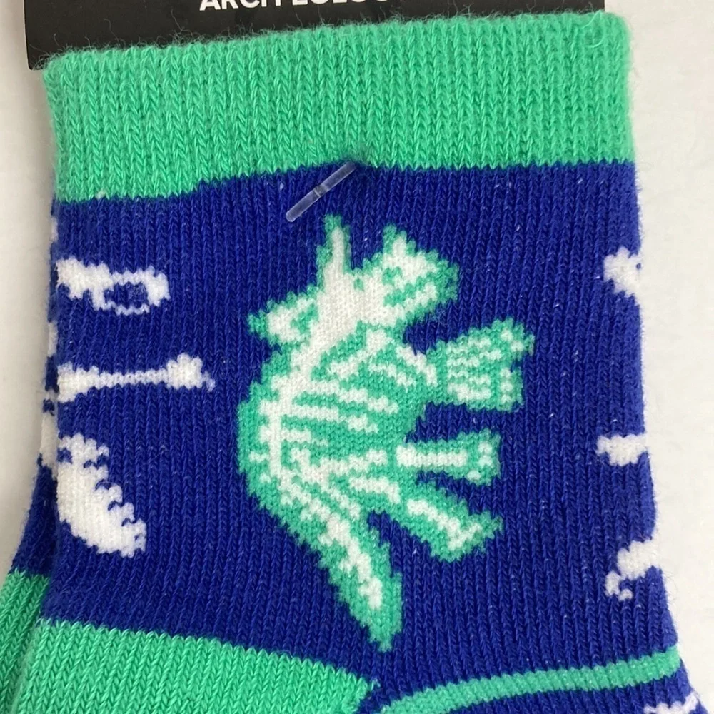 Sock It to Me NWT Arch-eology Junior Crew Socks Ages 1-2 Toddler Baby Dinosaur